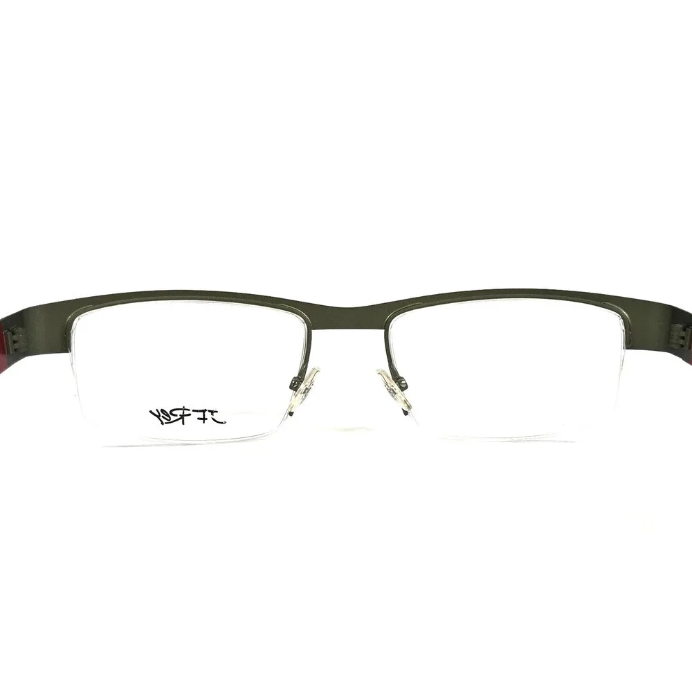J.F. Rey Eyeglasses Frames JF2601 4530 Khaki Red Olive Green Textured 55-18-130